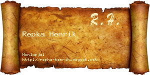 Repka Henrik névjegykártya
